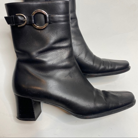 Coach Irina Black Leather Block Heel Bootie 6.5 - Picture 3 of 10